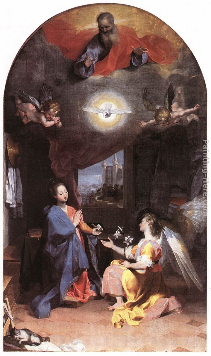 Annunciation painting - Federico Fiori Barocci Annunciation art painting